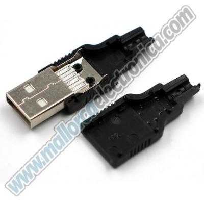 Foto del artículo Conector USB macho soldar 4 pins