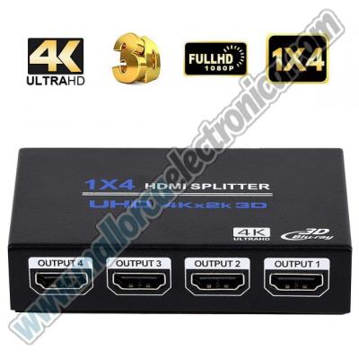 SPLITTER   Ultra HD 4 K  HDMI  1 entrada  4 salidas FULL HD 1080P 