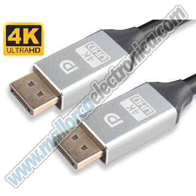Foto del artículo Conexion Displayport  M-M 4K / 2K UHD  24-30AWG 144Mhz 32.4 Gbps  1 m