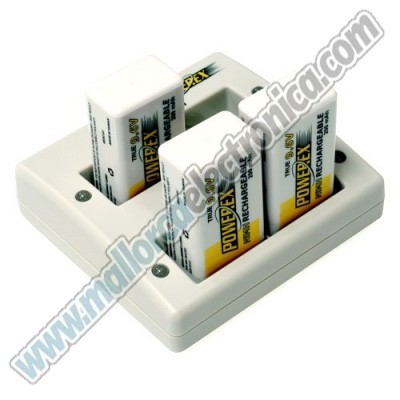 POWEREX  CARGADOR PARA 4 BAT.  9V    con adaptador coche