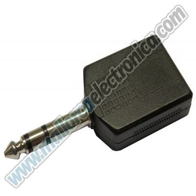 ADAPTADOR   Jack  6,3mm Estereo Macho  a  2  Jack 6.3mm Estereo Hembra