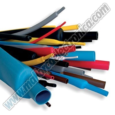TUBO TERMORRETRACTIL de poliolefina libre de halogenos contraccion 2:1  2,4mm Amarillo