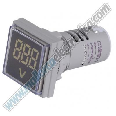 INDICADOR LUMINOSO VOLTIMETRO AC 60-500V BLANCO (cuadrado) 