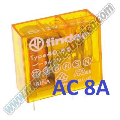 Relé sin enclavamiento Finder 40 Series, DPDT, bobina AC220 V , 8A  Montaje en PCB 