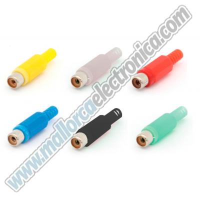 CONECTOR  RCA  Hembra Aerea Plastico Negro