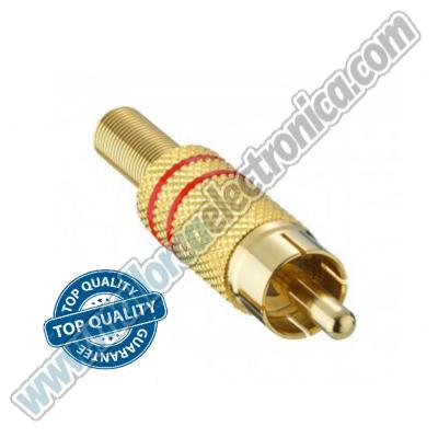 CONECTOR RCA Macho DORADO para cable 8mm   NEGRO