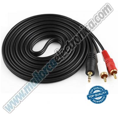 CONEXION JK 3.5 ST Macho a 2 x RCA Macho 10.00 mtrs