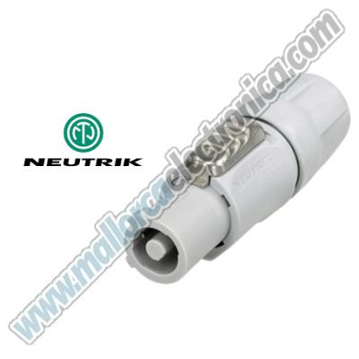 CONECTOR SPEAKON  PowerCon Macho 3 Pins Blanco