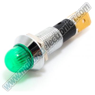 PILOTO METALICO LED 12V / 24V <20ma VERDE 10MM diametro