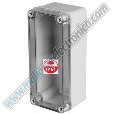 Caja Plastico ABS 80x180x70mm IP-67 TAPA TRANSPARENTE 