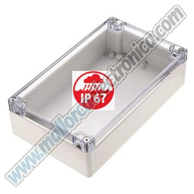 Caja Plastico ABS 200mm x 120mm x 56mm IP-67 TAPA TRANSPARENTE