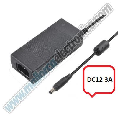 Alimentador Electronico Universal DC-12v 3 A  AC- 100-240Vca 50-60Hz