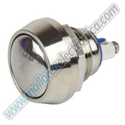 PULSADOR  METALICO PLATA 12mm   Tecla  PLATA  TORNILLO