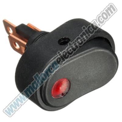 Interruptor de 2 posiciones con lámpara LED ROJO 3 pines 30A/12VDC