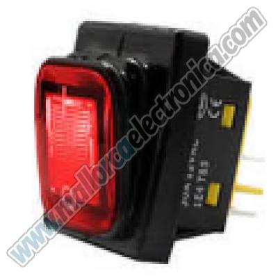 Interruptor BASCULANTE de 2 posiciones Impermeable ROJO 30A/ AC-220V