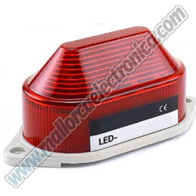 PILOTO LED STROBO COLOR ROJO DC 12V IP-44 MATERIAL ABS CE
