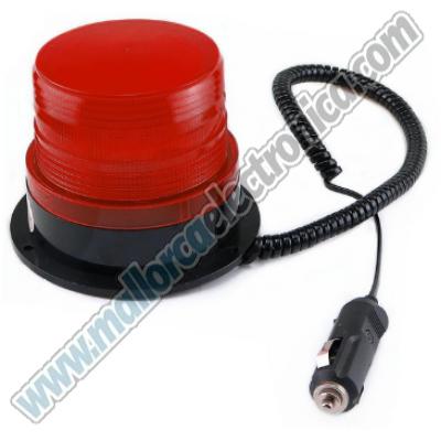 Piloto SEÑALIZACION EMERGENCIA LED /  DC-12 ROJA estroboscópica 3W CON IMAN IP-65 