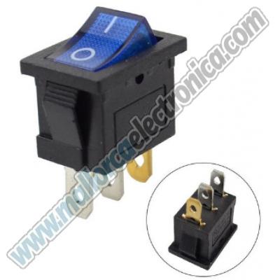 Interruptor BASCULANTE SIMPLE AZUL de 2 posiciones   6A/ AC-220V