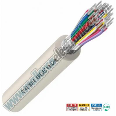 Cable YCY 36 x 0.14 Pantalla Cinta Al + Trenza OFC TC 80%. Cubierta PVC. UL2464, VW-1, DIN 47100.