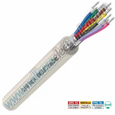 Cable YCY 10 x 0.14 Pantalla Cinta Al + Trenza OFC TC 80%. Cubierta PVC. UL2464, VW-1, DIN 47100.