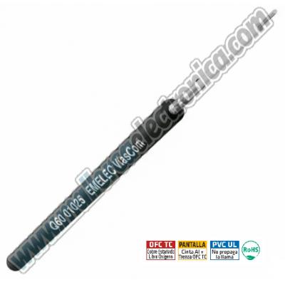Cable 1 x 0,25mm² TC Pantalla Cinta Al + Trenza TC 80% Cubierta PVC UL2464, VW-1, DIN 47100