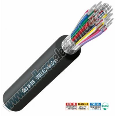 Cable 36 x 0,25mm² TC Pantalla Cinta Al + Trenza TC 80% Cubierta PVC UL2464, VW-1, DIN 47100 