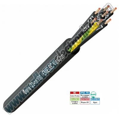 Foto del artículo  Cable Industrial de Control 6 X 1,00 mm² Conductores de Cobre Pulido Flexible Negros numerados + tierra
