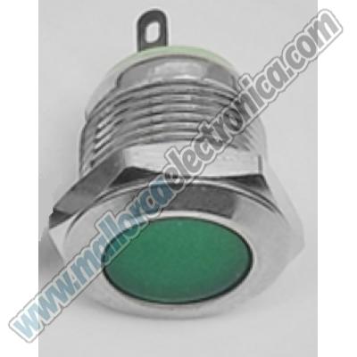 Piloto Led 19mm AC-220v VERDE impermeable IP67