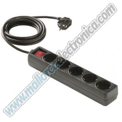BASE C/INT. 5 TOMAS T/T 1,5MTS NEGRO 16A