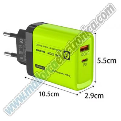 Cargador de 120W, carga rápida 4,0, 3,0, tipo C, PD, USB 