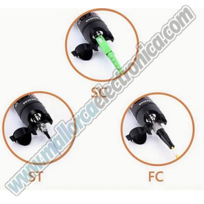 COMPROBADOR FIBRA OPTICA FC/SC/ST Pantalla lineal (mW) y Representación Logarítmica (dBm) 