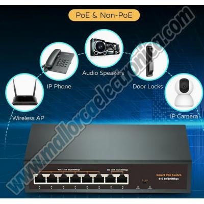 Switch Gigabit Ethernet 8x RJ45 PoE, 2x SFP Port 10/1000 mpbs