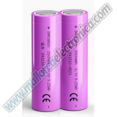 Batería Li-Ion IRC18650  Sin tetón y cto. de control  3.7V  5800ma  