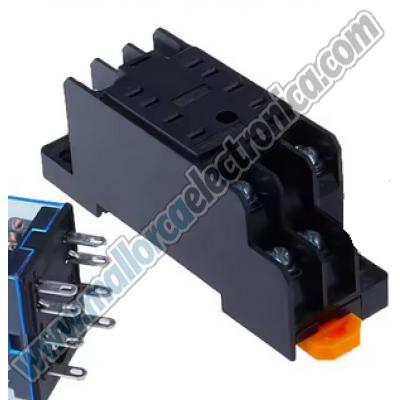 Peana PARA Carril DIN 2 Circitos Conmutados 8 PINS Para Reles Series  55 / 85