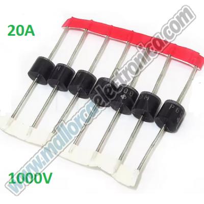 DIODO RECTIFICADOR de silicio 1000V 20 A. capsula DO-201    