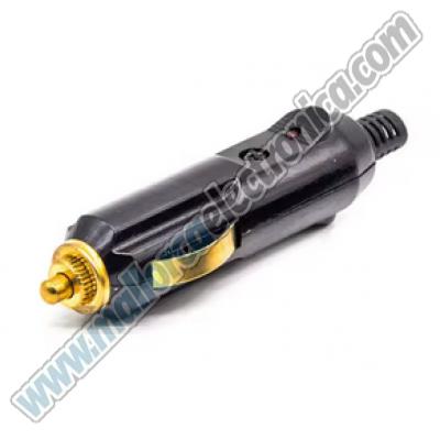 Conector Mechero macho DORADO  MAX  16 A con fusible y Led