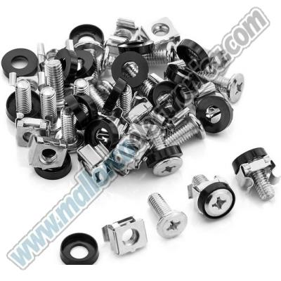 KIT Tornillos M6 (tornillo + arandela + tuerca de jaula) tornillos de fijación Armario Rack 