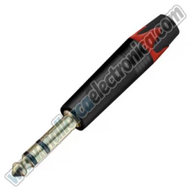 CONECTOR  Jack 6.3mm  Estereo macho Metalico Rojo