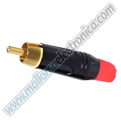 CONECTOR RCA macho teflon cable 7mm   color  ROJO