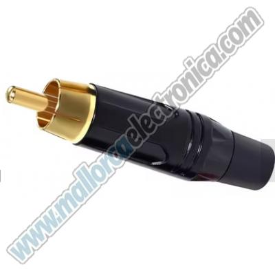 CONECTOR RCA macho teflon cable 7mm   color  NEGRO