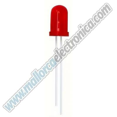 Diodo LED 5mm, ROJO Ángulo de la luz: 40°  20 mA Tensión: 2 -2,8 V