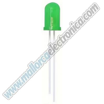 Diodo LED 5mm, VERDE Ángulo de la luz: 40°  20 mA Tensión: 2 -2,8 V