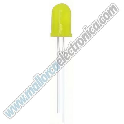 Diodo LED 5mm, Amarillo Ángulo de la luz: 60°  20 mA Tensión: 1,8-2,8 V 
