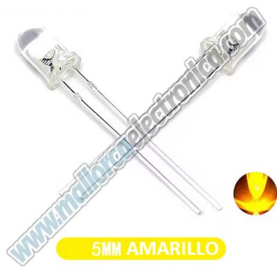 Diodo LED 5mm AMARILLO 525nm 20.000mcd 3V 100mW 20mA