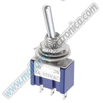 CONMUTADOR  MINI RECTO PALANCA  3Posiciones  1Circuito  ON-OFF-ON 