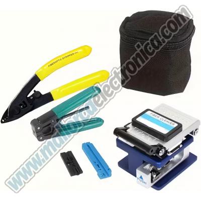 Kit herramientas FTTH para fibra óptica caja de herramientas cortador de fibra óptica FC-6S pelador de fibra 