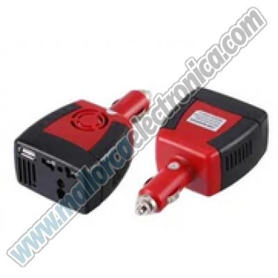 Inversor de Voltaje de Onda Senoidal, DC-12 AC-220/240V 150W + 1 PUERTO USB