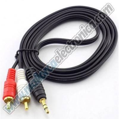 Conexion audio st  Jack 3.5 a 2 RCA 3 mts
