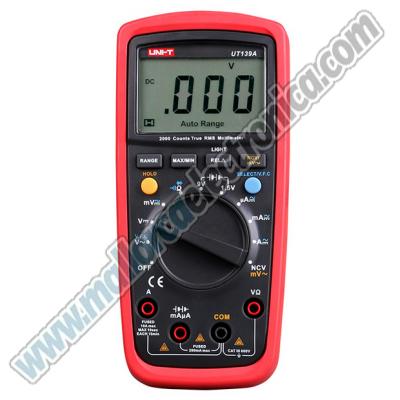Multímetro Digital RMS, medición de amperaje, resistencia.