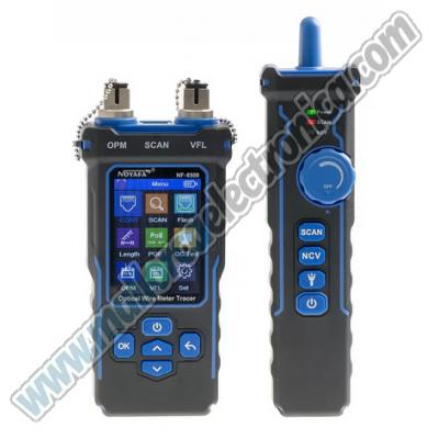 Comprobador de Cables Red Ethernet Medidor de Potencia Óptica, RJ45/RJ11, VFL, Prueba PoE, NCV, Medición de Longitud, Mapeo.